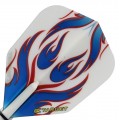 Target Vision Blue Red Flames on White